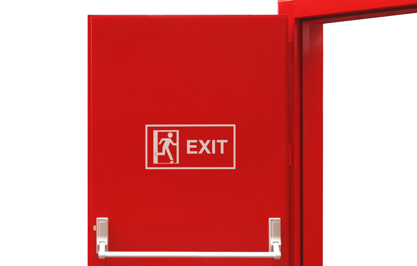 Nahaufnahme einer Brandschutztür mit EXIT